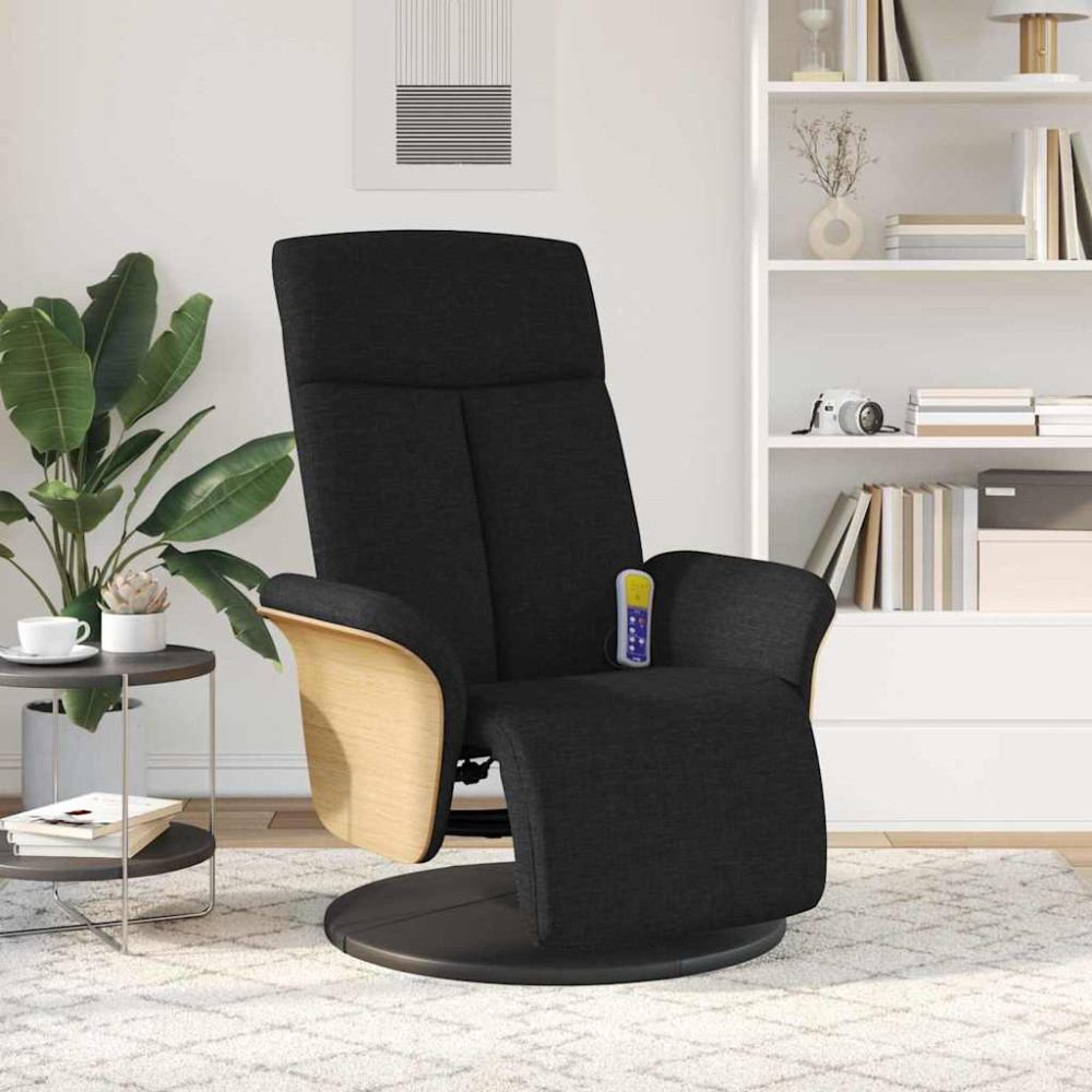 Produktbild för Massagefåtölj Svart 79 x 87 x 104,5 cm tyg