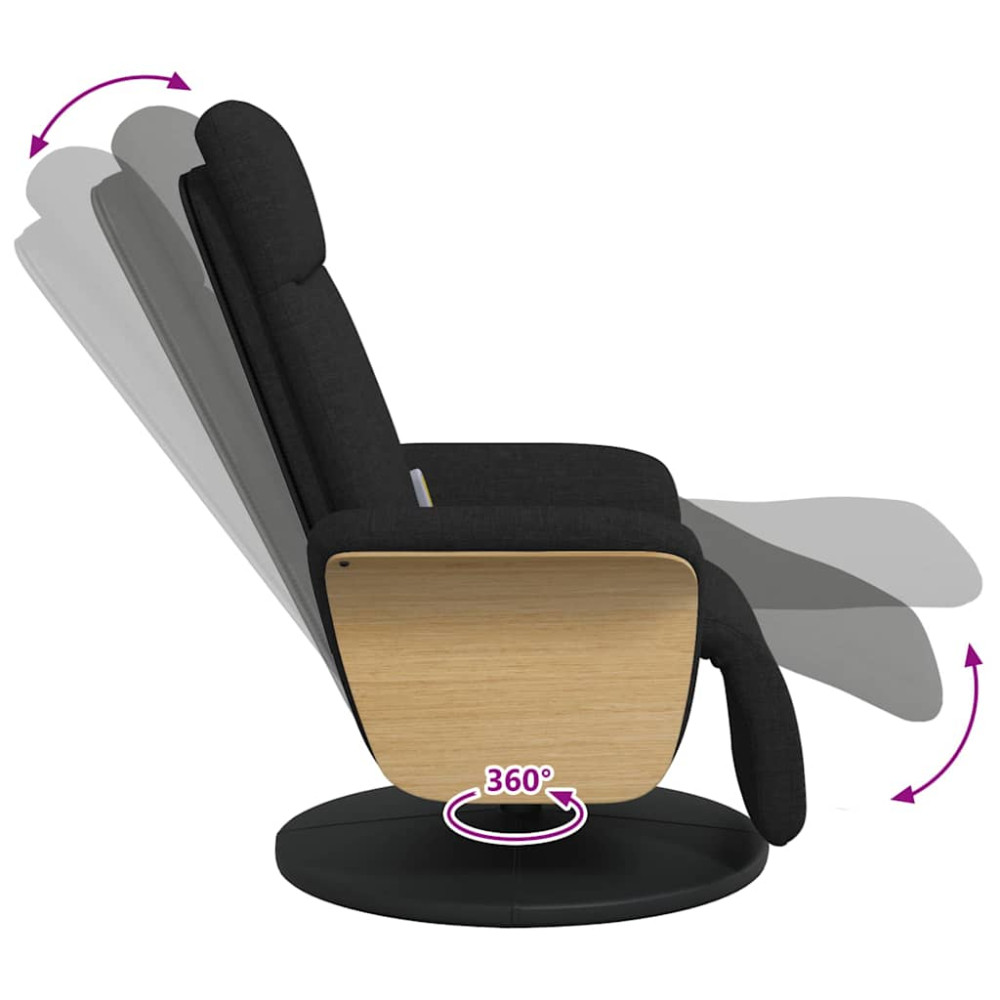 Produktbild för Massagefåtölj Svart 79 x 87 x 104,5 cm tyg