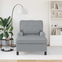 Produktbild för Chaise Lounge med kudde Ljusgrå 91 x 157 x 91 cm tyg