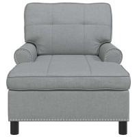Produktbild för Chaise Lounge med kudde Ljusgrå 91 x 157 x 91 cm tyg