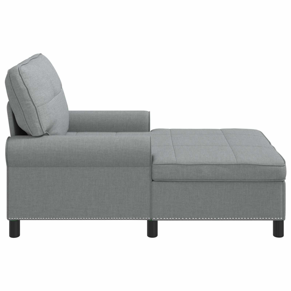 Produktbild för Chaise Lounge med kudde Ljusgrå 91 x 157 x 91 cm tyg