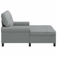 Produktbild för Chaise Lounge med kudde Ljusgrå 91 x 157 x 91 cm tyg