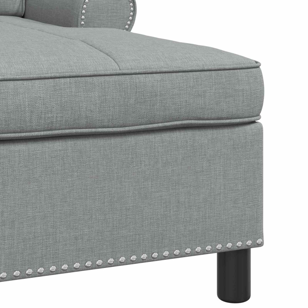 Produktbild för Chaise Lounge med kudde Ljusgrå 91 x 157 x 91 cm tyg
