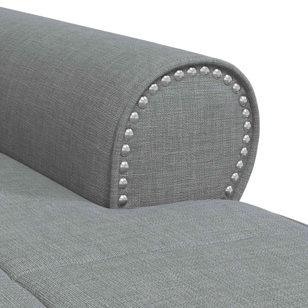 Produktbild för Chaise Lounge med kudde Ljusgrå 91 x 157 x 91 cm tyg