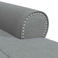 Produktbild för Chaise Lounge med kudde Ljusgrå 91 x 157 x 91 cm tyg