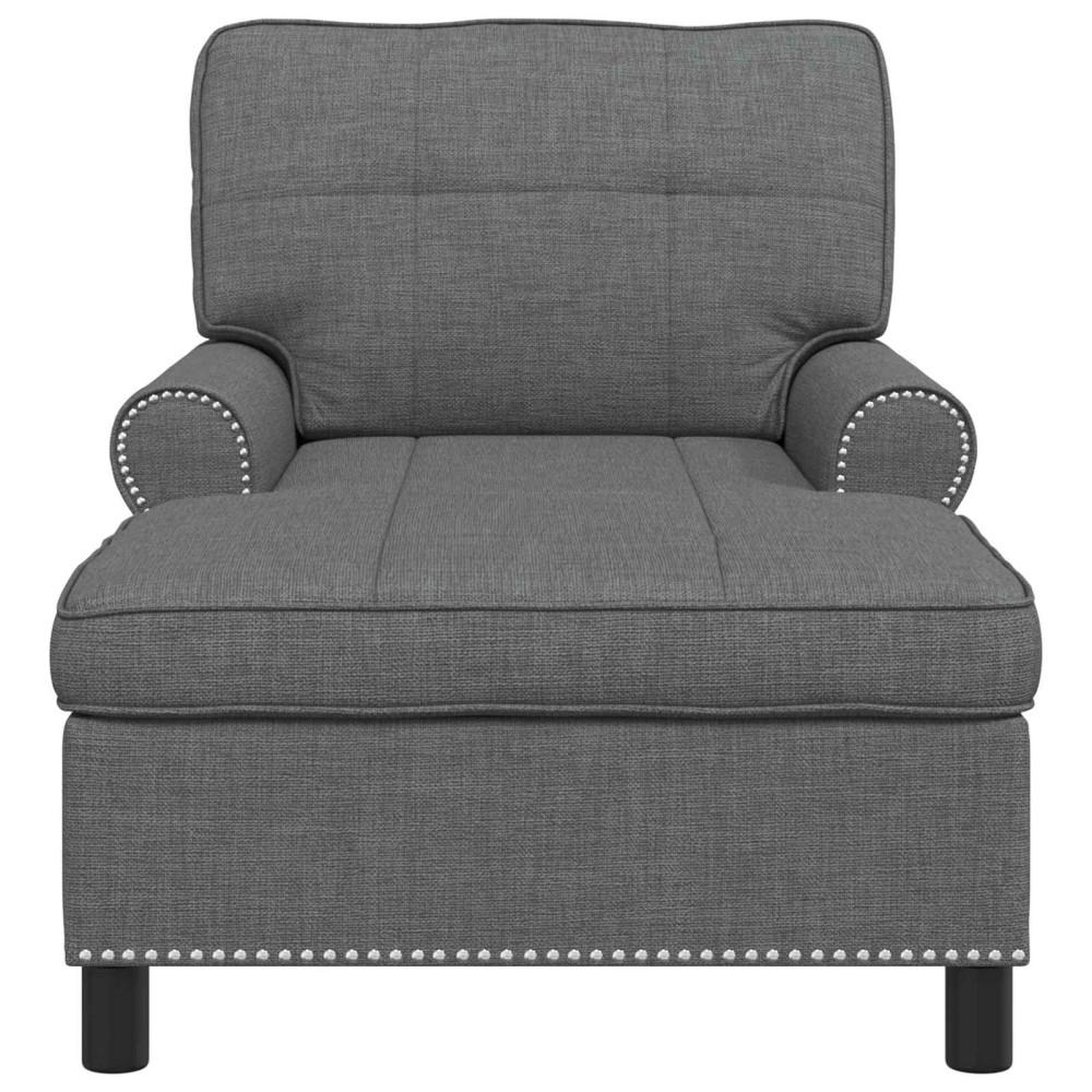 Produktbild för Chaise Lounge med kudde Mörkgrå 91 x 157 x 91 cm tyg