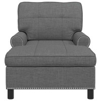 Produktbild för Chaise Lounge med kudde Mörkgrå 91 x 157 x 91 cm tyg