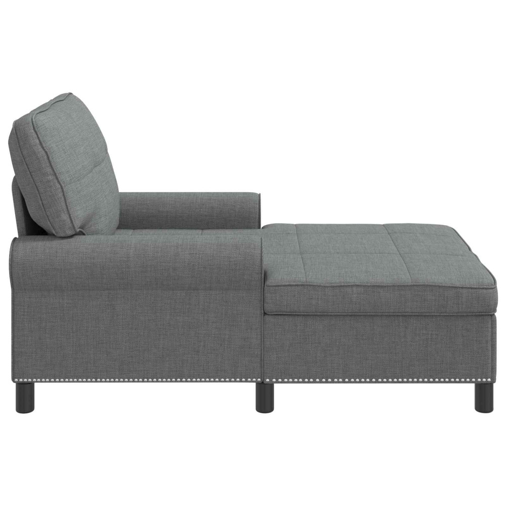 Produktbild för Chaise Lounge med kudde Mörkgrå 91 x 157 x 91 cm tyg