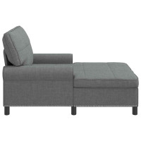 Produktbild för Chaise Lounge med kudde Mörkgrå 91 x 157 x 91 cm tyg