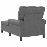 Produktbild för Chaise Lounge med kudde Mörkgrå 91 x 157 x 91 cm tyg