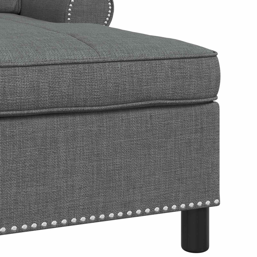 Produktbild för Chaise Lounge med kudde Mörkgrå 91 x 157 x 91 cm tyg