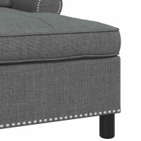 Produktbild för Chaise Lounge med kudde Mörkgrå 91 x 157 x 91 cm tyg