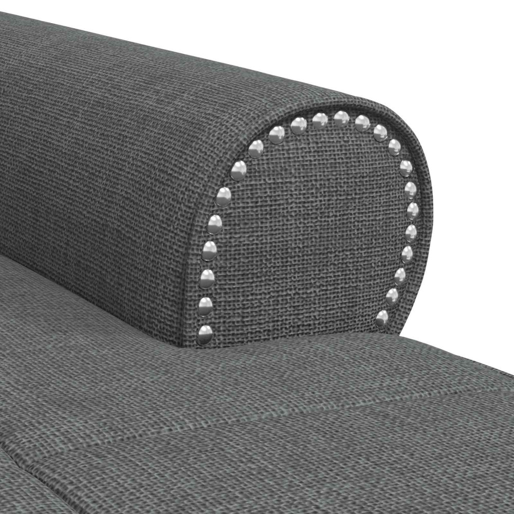 Produktbild för Chaise Lounge med kudde Mörkgrå 91 x 157 x 91 cm tyg