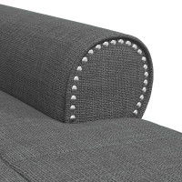 Produktbild för Chaise Lounge med kudde Mörkgrå 91 x 157 x 91 cm tyg