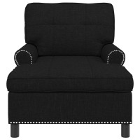 Produktbild för Chaise Lounge med kudde Svart 91 x 157 x 91 cm tyg