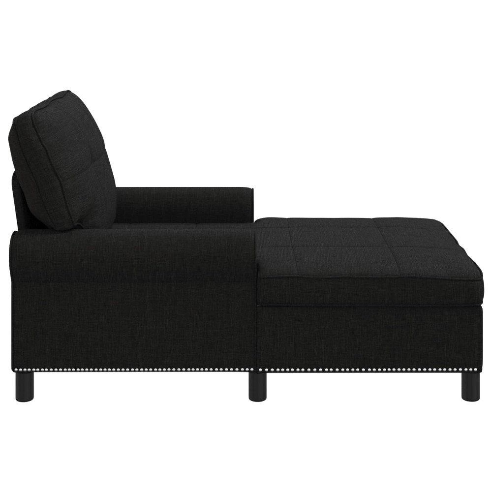 Produktbild för Chaise Lounge med kudde Svart 91 x 157 x 91 cm tyg