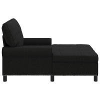 Produktbild för Chaise Lounge med kudde Svart 91 x 157 x 91 cm tyg