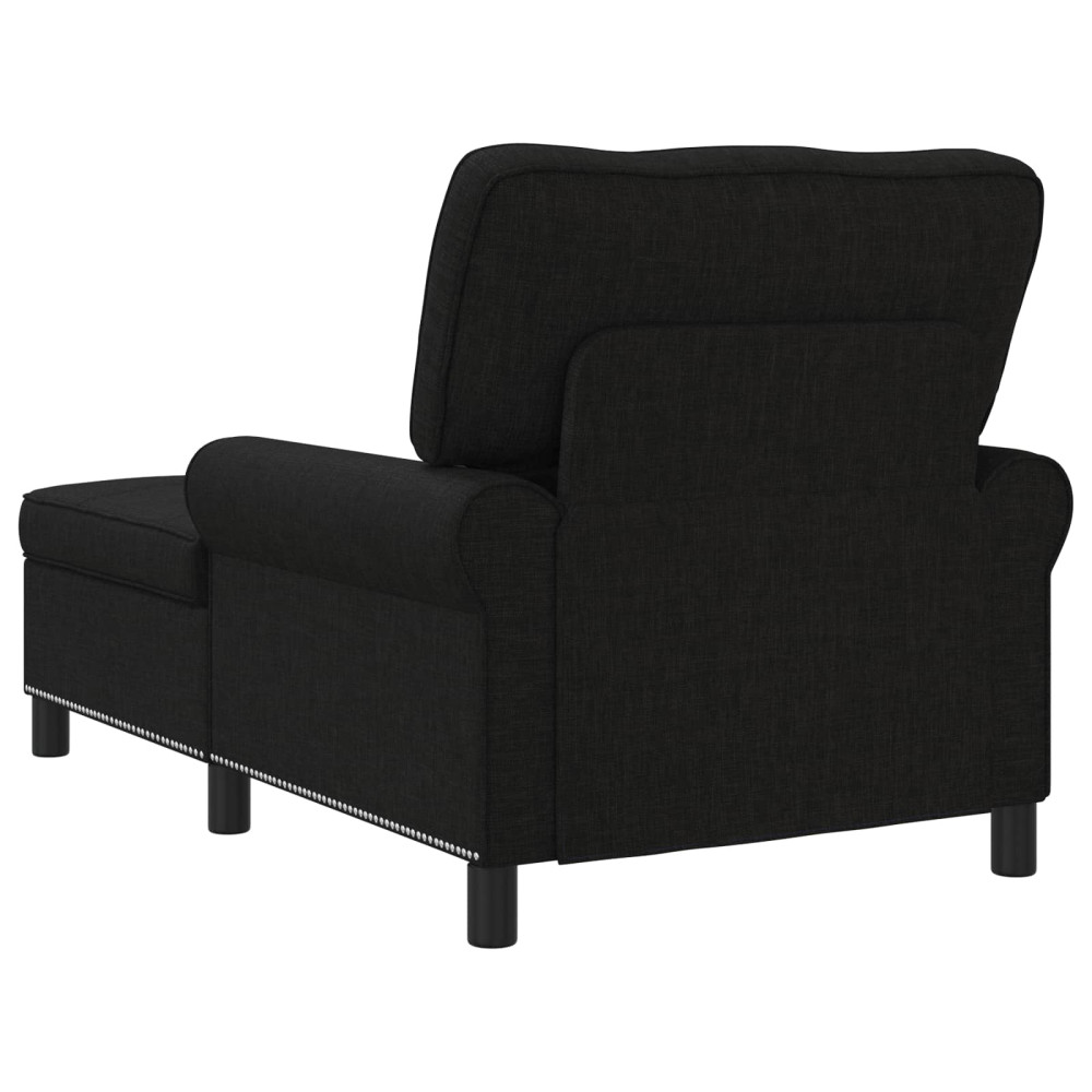 Produktbild för Chaise Lounge med kudde Svart 91 x 157 x 91 cm tyg