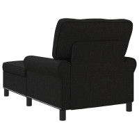 Produktbild för Chaise Lounge med kudde Svart 91 x 157 x 91 cm tyg