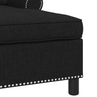 Produktbild för Chaise Lounge med kudde Svart 91 x 157 x 91 cm tyg