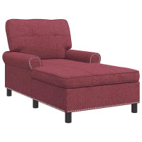 Produktbild för Chaise Lounge med kudde Vinröd 91 x 157 x 91 cm tyg