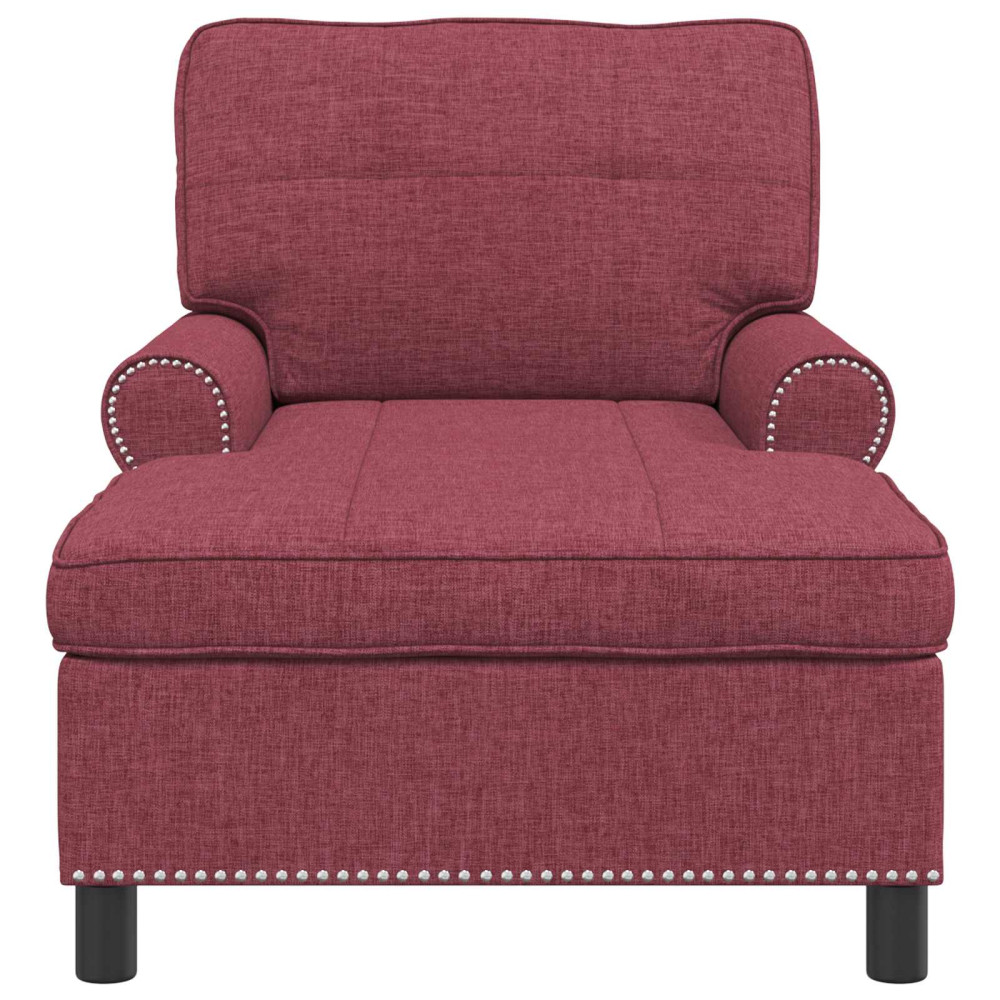 Produktbild för Chaise Lounge med kudde Vinröd 91 x 157 x 91 cm tyg