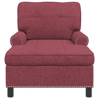 Produktbild för Chaise Lounge med kudde Vinröd 91 x 157 x 91 cm tyg