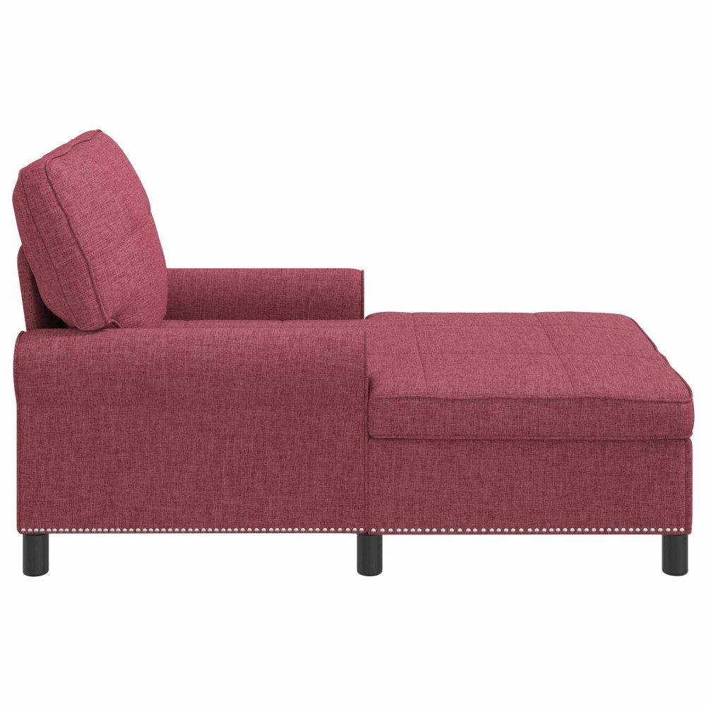 Produktbild för Chaise Lounge med kudde Vinröd 91 x 157 x 91 cm tyg