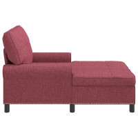 Produktbild för Chaise Lounge med kudde Vinröd 91 x 157 x 91 cm tyg