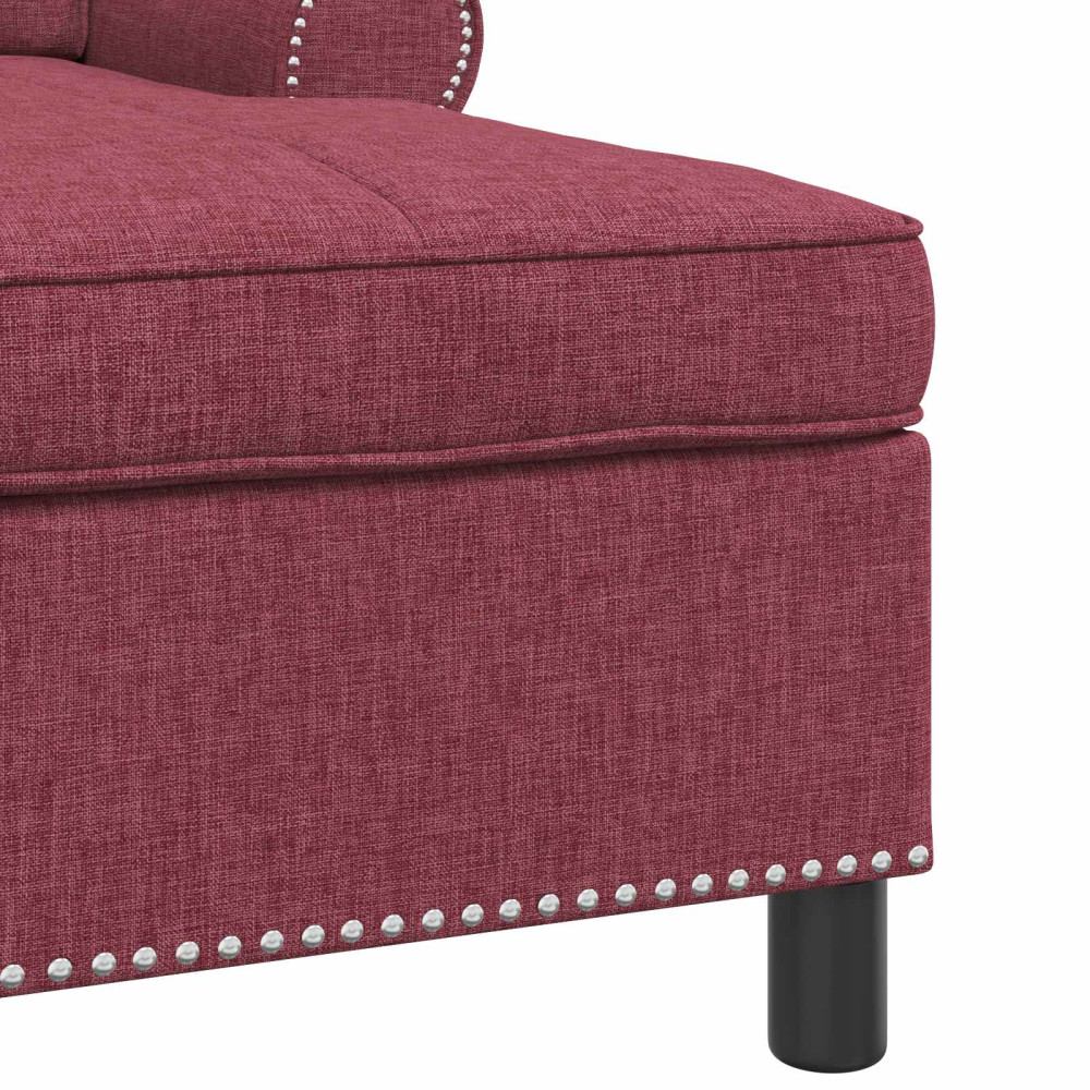 Produktbild för Chaise Lounge med kudde Vinröd 91 x 157 x 91 cm tyg