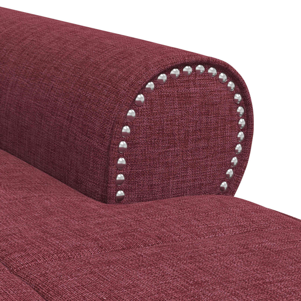Produktbild för Chaise Lounge med kudde Vinröd 91 x 157 x 91 cm tyg
