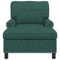 Produktbild för Chaise Lounge med kudde Mörkgrön 91 x 157 x 91 cm tyg