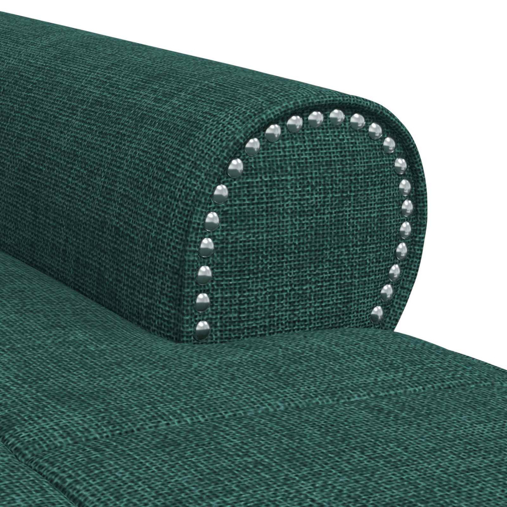 Produktbild för Chaise Lounge med kudde Mörkgrön 91 x 157 x 91 cm tyg