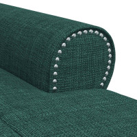 Produktbild för Chaise Lounge med kudde Mörkgrön 91 x 157 x 91 cm tyg