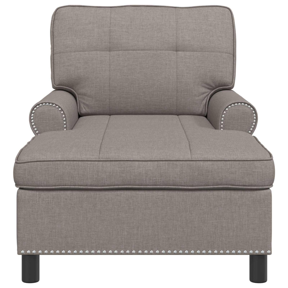 Produktbild för Chaise Lounge med kudde Taupe 91 x 157 x 91 cm tyg