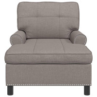 Produktbild för Chaise Lounge med kudde Taupe 91 x 157 x 91 cm tyg