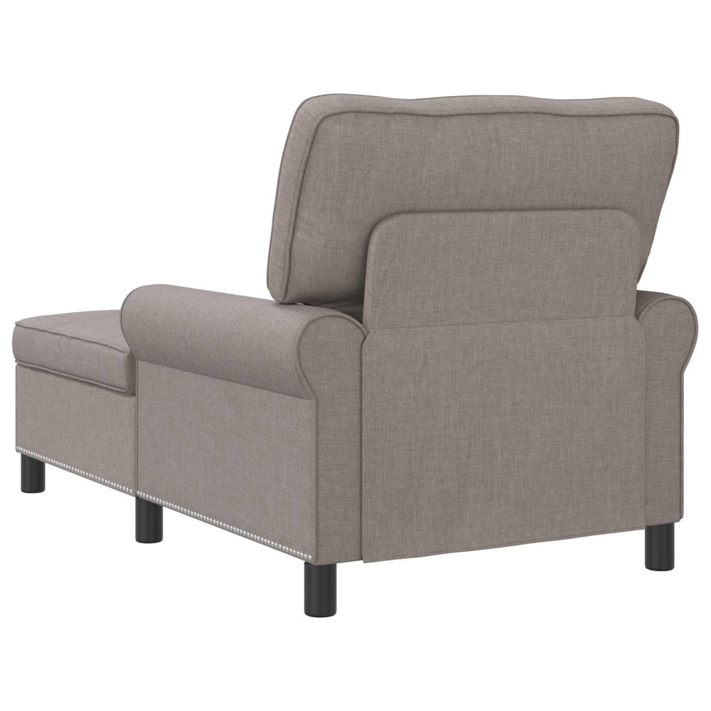 Produktbild för Chaise Lounge med kudde Taupe 91 x 157 x 91 cm tyg