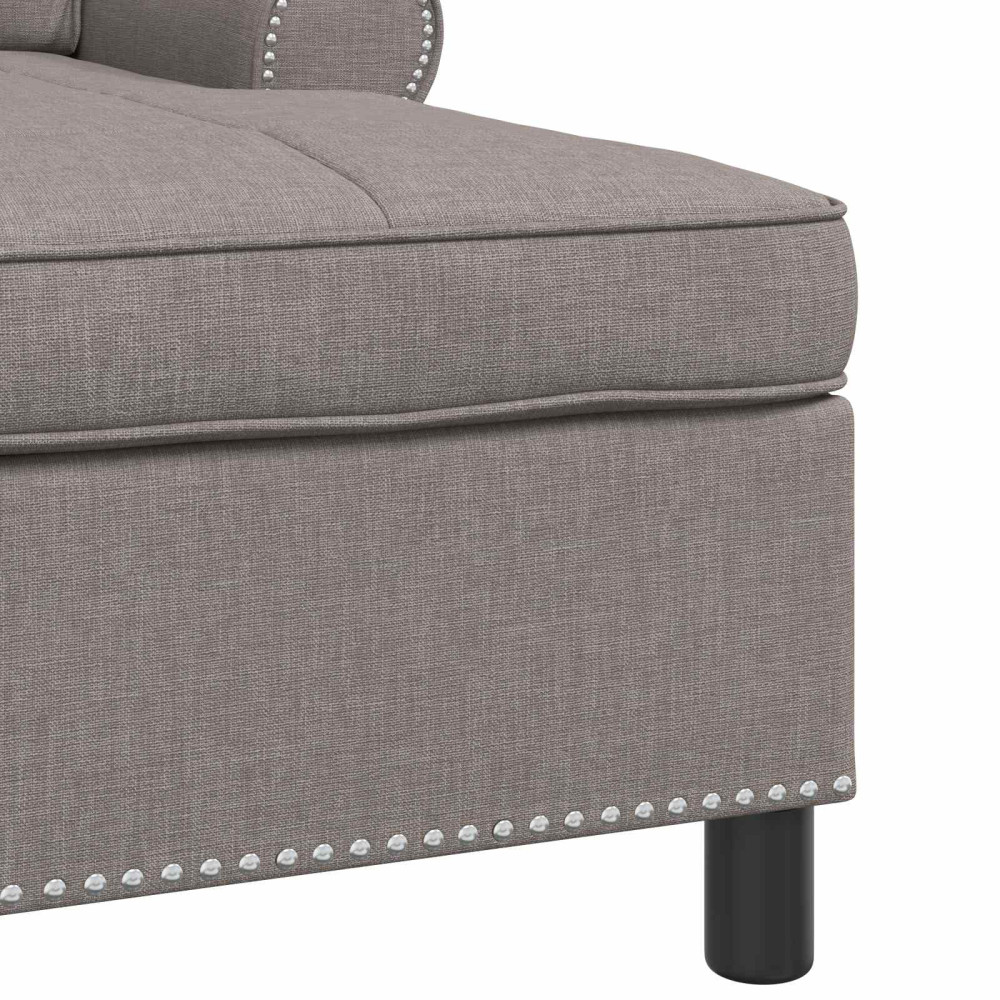 Produktbild för Chaise Lounge med kudde Taupe 91 x 157 x 91 cm tyg