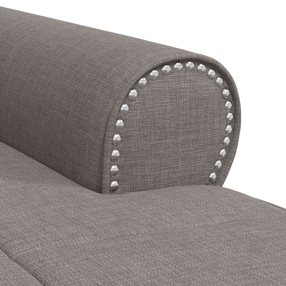 Produktbild för Chaise Lounge med kudde Taupe 91 x 157 x 91 cm tyg