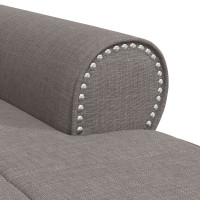 Produktbild för Chaise Lounge med kudde Taupe 91 x 157 x 91 cm tyg