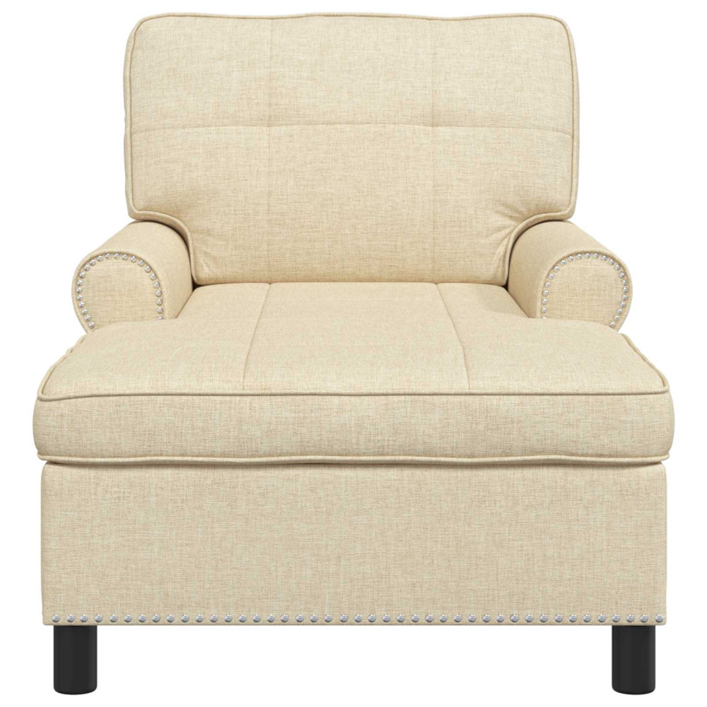 Produktbild för Chaise Lounge med kudde Kräm 91 x 157 x 91 cm tyg