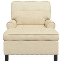Produktbild för Chaise Lounge med kudde Kräm 91 x 157 x 91 cm tyg