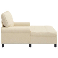 Produktbild för Chaise Lounge med kudde Kräm 91 x 157 x 91 cm tyg