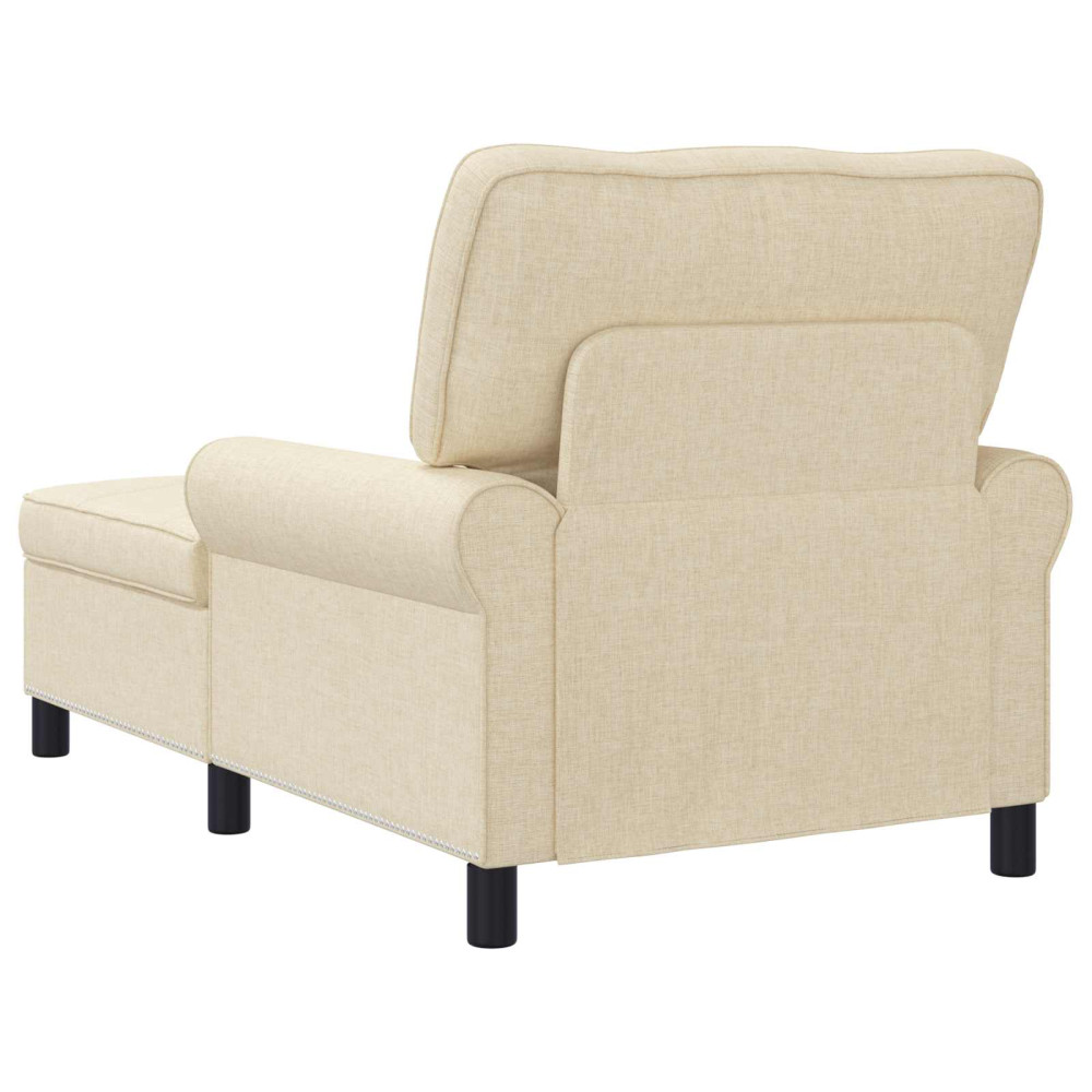 Produktbild för Chaise Lounge med kudde Kräm 91 x 157 x 91 cm tyg