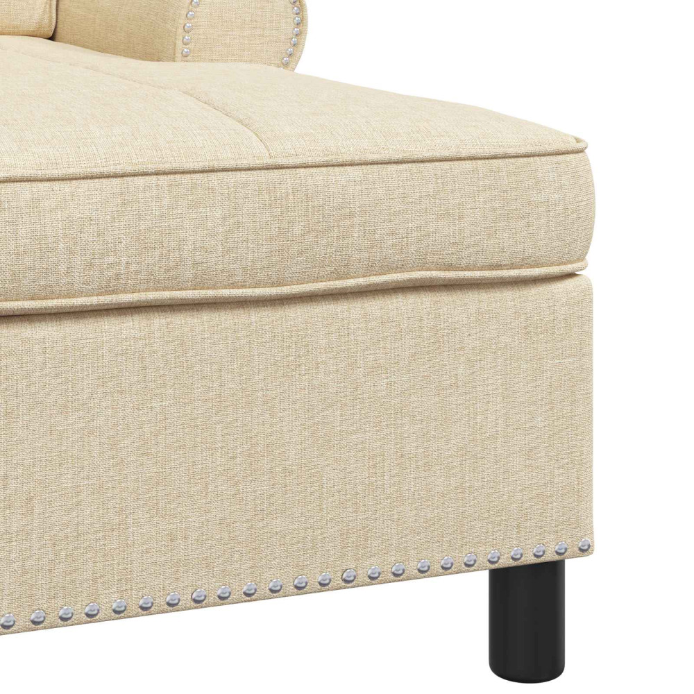 Produktbild för Chaise Lounge med kudde Kräm 91 x 157 x 91 cm tyg