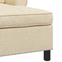 Produktbild för Chaise Lounge med kudde Kräm 91 x 157 x 91 cm tyg