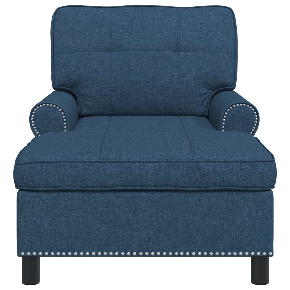 Produktbild för Chaise Lounge med kudde Blå 91 x 157 x 91 cm tyg