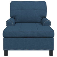 Produktbild för Chaise Lounge med kudde Blå 91 x 157 x 91 cm tyg