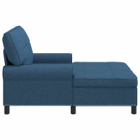 Produktbild för Chaise Lounge med kudde Blå 91 x 157 x 91 cm tyg