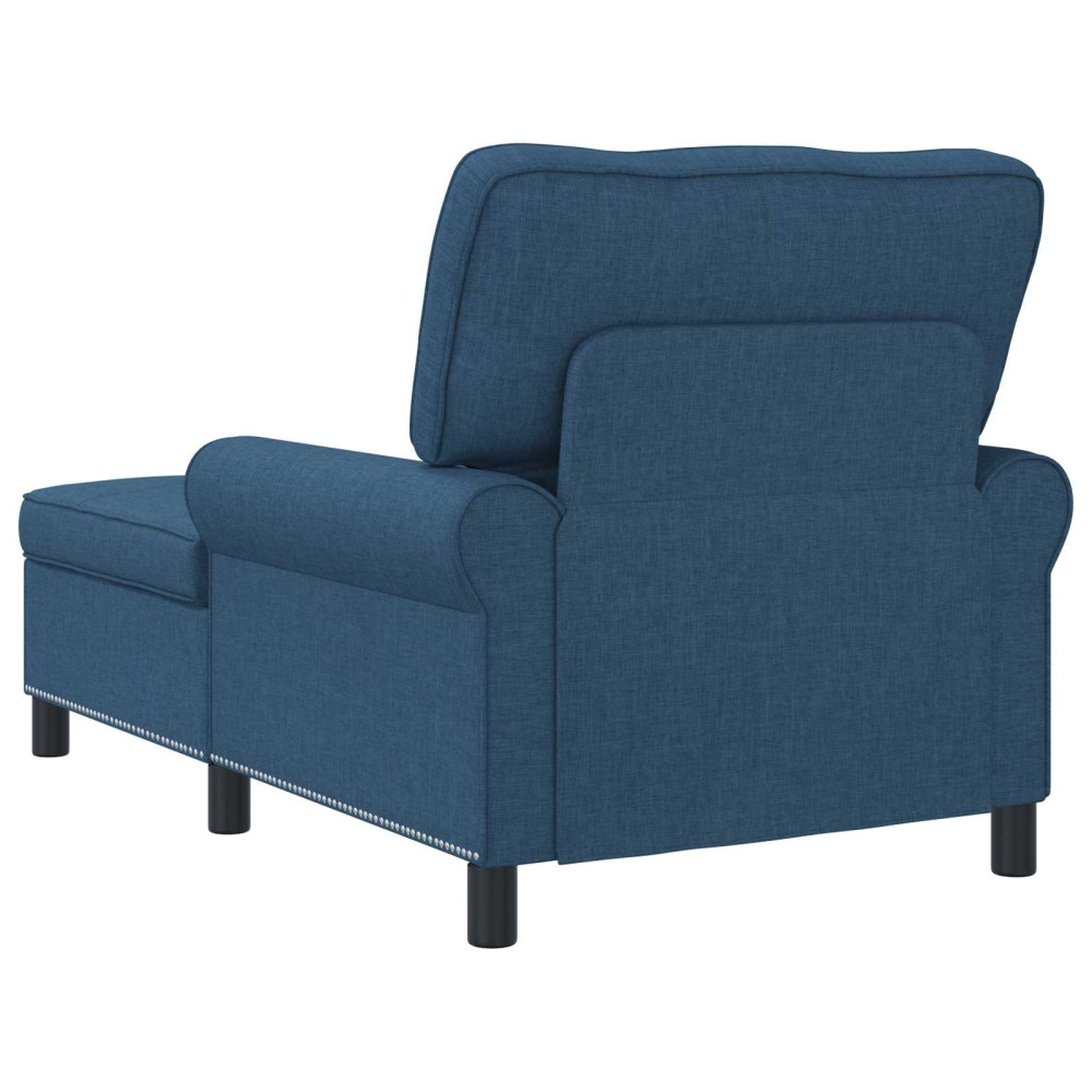 Produktbild för Chaise Lounge med kudde Blå 91 x 157 x 91 cm tyg